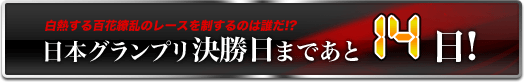 日本グランプリ決勝日まであと14日!