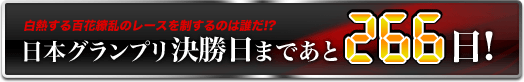 日本グランプリ決勝日まであと266日!